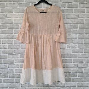 Flamingo Urban Cotton Blend Gauze Dress Minimalist Lagenlook Made in USA Small